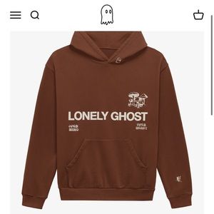 Lonely Ghost Connect Hoodie Heavy Weight XL Brown